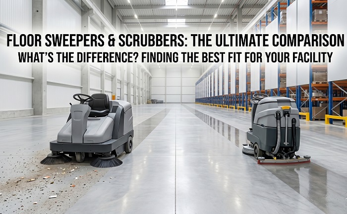 Floor Sweeper vs Floor Scrubber: What's the Difference and Which One Is Right for Your Facility? Floor Sweeper vs Floor Scrubber: What's the Difference and Which One Is Right for Your Facility?